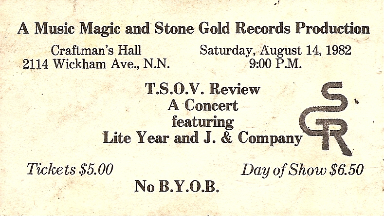 Stone Gold Records Show ticket